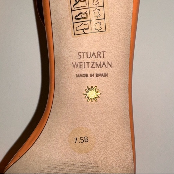 Stuart Weitzman Block heel Nudistcurve 75 Sandals Orange Women’s 7.5 - Picture 8 of 9